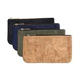 Tool Pouch, Heavy Duty Waxed Canvas Metal Zipper Small Tool Bags, Water Resistant, Durable, 4pc Set (7.6x4.5 inches)