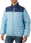 Alpine Swiss Niko Mens Down Alternative Jacket Puffer Coat Packable Warm Insulation & Lightweight Sky Blue Navy LRG