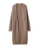 Valin Women 95% Cashmere Cardigan Brown V-Neck Sweater Long Sleeve Relaxed Cashmere Wool Thick Cardigan Long Ladies Sweater,One Size,MZ2312