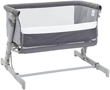 Chicco Next2Me Go Cuna Recién Nacido Lateral, Compatible con Varias Camas, Altura Ajustable, Buena Circulación del Aire, Cuna de Viaje, Plegable, Gris Oscuro