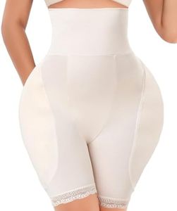 Trinorla Women's Shapewear Hip Pads Body Shaper Tummy Control Butt Lifter High Waist Hip Enhancer Booty Lifting Panties, Beige, Large
