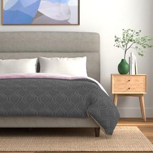 Urban Space Microfibre Reversible All Season Double Bed Blanket for Summer, 3 Layer Solid Quilted Dohar, Reversible Double Bed Dohar/Blanket/Quilt (Grey & Rose, 220 x 240 CM)