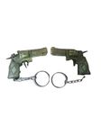 Pack of 2 Metal Gun Keychain for Cars and Bikes (Lock feature, Set of 2, Design may large)