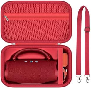 ANKHOH Case for JBL Charge 6 Portable Bluetooth Speaker, Speaker Case with Adjustable Shoulder Strap, Hard Travel Storage Holder with Pockets for Charging Accessories (Box Only) (Red)