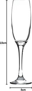 LAV Champagne Flutes 220ml – 12-Pack Glass Set