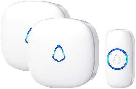SECRUI Wireless Doorbell, Waterproof Plug in Doorbell with 2 Receivers Cordless Chime Kit Battery Operated at 300m Range with 58 Chimes 5 Volume Levels LED Flash Easy Install for Home, Office, School