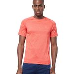 Sporto Men's Round Neck Self Design T-Shirt | Red Melange