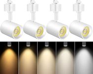 VANoopee 5-Color LED Track Lighting Heads H Type Track Light Heads Dimmable, 2000K 3000K 4000K 5000K 6000K Adjustable, Flicker Free CRI90+ 24° 10W 800lm, White (4 Pack)