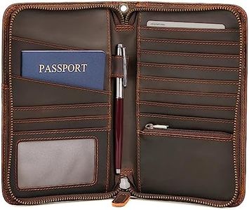 Polare Full Grain Leather Travel Passport Holder RFID Blocking Cover Case Travel Document Organizer Wallet Holders 2 Passports With YKK Zipper
