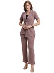 Selvia Co-ords Set for Women|Lycra Shirt and Trouser Set|Casual Co-ords Set for Women|Two Piece Co-ord Set|Office Wear Co-ords Set(717CTK11724N-M_Mauve)