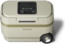Solo Stove Windchill 47 Cooler, Tan | Mobile A/C and Misting, 17Ah Battery, USB Charging, 65 Can Rolling Outdoor Cooler, 29.5 x 18.8 x 18.4 in