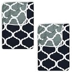 Divine Casa Polyester All-Weather 120 GSM Printed Lightweight Reversible Design Set of 2 Single Bed AC Dohar Blanket - Black and Grey