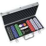 Cardinal Classics, 300-Piece Poker Set with Aluminum Carrying Case & Professional 11.5g Chips Plus 5 Poker Dice, for Adults and Kids Ages 10 and up