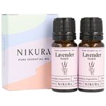 Nikura French Lavender Essential Oil - 20ml (2 x 10ml) | 100% Pure Natural Oils | Perfect for Sleep, Calming, Aromatherapy, Diffusers, Bath | Great for Self Care, Massage, Relaxing | Vegan & UK Made