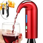 Electric Wine Aerator - Best Sellers One Touch Portable Red - White Wine Accessories Aeration For Wine and Spirit Beginner and Enthusiast -Spout Pourer - wine preserver (Lucky Red)