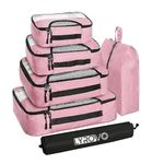 Lyrovo 6 Pcs Packing Cubes Travel Accessories for Toiletry Organizer Bag (PINK)