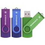 SIMMAX 32GB USB Flash Drives 3 Pack 32GB Memory Stick Swivel Design Thumb Drive USB Stick (32GB Purple Blue Green)