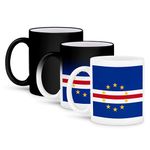 3dRose Mug_158277_3 Flag of Cape Verde Island Country Cape Verdean Dark Navy Blue Red White with 10 Yellow Stars Magic Transforming Mug, 11 oz, Black/White