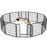 Yaheetech Dog Playpen, 12 Panel Puppy Play Pen Heavy Duty Pet Exercise Fence for Garden/Yard 80cm Height