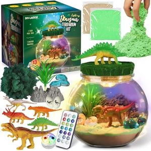 Regali Dinosauri per Ragazzi - Kit Terrario Dinosauro per Bambini - Regalo di Compleanno per Ragazzi dai 4 5 6 7 8-12 Anni - Giocattoli Dinosauri per Ragazzi - Kit Arti e Mestieri per Bambini