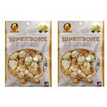 Foodie Puppies Superbone All Natural Chicken Knotted Dog Treat, 7 in 1 (Peanut Butter - Pack of 2) | Highly-Digestible Training Chew Treat | Healthy and Tasty Snack Suitable for All Breeds of Dogs