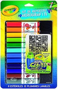 CRAYOLA - Marker And Stencil, Pennarelli e Stencil, Set Boy, 04-8735