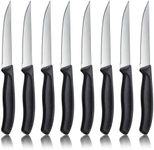 hunnycook Steak Knives Set of 8, Ultra-Sharp Stainless Steel Steak Knives with Ergonomic Handles, Kitchen Steak Knife Set, Dishwasher Safe Steak Knives