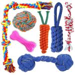 Agirav Tail Dog Toys + Dog Chew Toys + Puppy Teething Toys + Rope Dog Toy + Dog Toys for Small to Medium Dog Toys + Dog Toy Pack + Tug Toy + Dog Toy Set + Washable Cotton Rope for Dogs(Pack of 7)