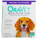 Merial Oravet Dental Hygiene Chew for Medium Dogs (25-50 lbs), Dental Treats for Dogs, 14 Count