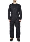 Arctic Quest Mens Insulated Water Resistant Ski Snow Bib Pants, Black, Large