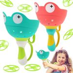 BelleStyle Outdoor Toys for Kids Age 4-8, Flying Disc Launcher Toy for Toddlers Boys Girls 3 4 5 6 Years Old, Manual Capture Catching Games Flying Saucer Garden Outside Toys Gifts for Kids 3-10