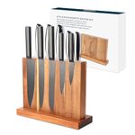 KITCHENDAO Luxury Acacia Magnetic Knife Block Holder with Enhanced Magnets, Cutlery Display Stand and Storage Rack, Large Capacity, Easy to Reach, Easy to Clean, Mother's Day Gift for Mom Grandma