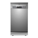 Baridi Slimline Freestanding Dishwasher, 45cm Wide with 10 Place Settings, 8 Programs & 5 Functions, LED Display, Silver - DH166