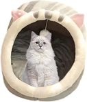 Dratal Cat Bed Cave House Bed - Best for Indoor Cats Houses Heated Kitten Warm Pet Self Warming Caves Igloo Covered - 2-in-1 Fleece Tunnel Tube Pad