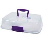 Wilton 2105-3281 Portable Cupcake or Tray Bake Carrier with Reversible Insert, Rectangle, Plastic, Transparent, 22.8 x 33cm (9 x 13in), Holds 12 Standard Cupcakes