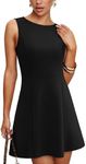 WIHOLL Womens Dresses Boat Neck Aline Spring Summer Cute Holiday Birthday Prom Club Party Dinner Mini Dress Short Little Black Outfits XL