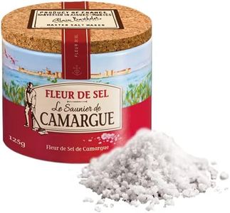 Le Saunier De Camargue Salt, Fleur De Sel, Delicate Salt Flakes for Seasoning, Round Box 125 g (Pack of 12)