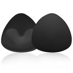 WLLHYF 1 Pairs Triangle Bra Pads Inserts, Breathable Bra Inserts Skin Color Removable Breast Padding Soft and Comfortable Breast Enhancers Bra Pads for Women Girls Bra Any Cup Cover Black