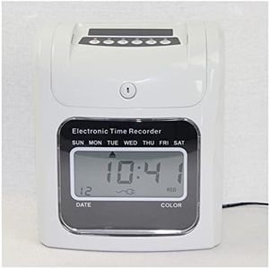 Attendance Machine English Paper ID Card Punching Machine Electronic Attendance Machine LCD/Clock Face Attendance Machine with Built-in Battery Clock in and Out Machine