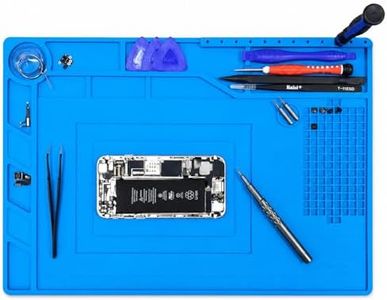 Kaisi Soldering Mat,15.35" x 10.6" Inch Heat Resistant Silicone Work Mat,Solder Pad for Soldering,Screws,Tools Repair Pad,Soldering Gun Iron Workbench Protection