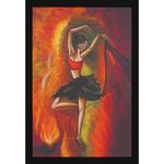 Mad Masters Dancing Girl Ballet Dancer Beautiful Woman Painting Photo Frame for Living Room, Bedroom, Home Decor and Wall Decoration (MM 1832, 12x18 Inch, Paper, Without Plexi Glass)