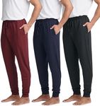 3 Pack: Mens Big & Tall Soft Lounge Jogger joggers Christmas Pajama Pants Sweatpants Pockets PJ Bottoms Sleep wear man Knit Drawstring men Soft Jersey sweats Pijama Pockets winter - Set 9, 5x Tall