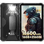 Ulefone Armor Pad 2 11 inch Rugged Tablet, 18600mAh, Camping Light, 2K FHD+ Screen, Octa Core 16GB + 256GB Android 13, 48MP Rear Camera, 4G Dual SIM IP68 Waterproof Android Tablet GPS NFC- Black