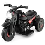 Maxmass Kids Electric Motorbike, 6V Battery Powered Motorcycle with Bubble Maker, LED Headlights, Music, Forward/Stop/Reverse Function, 3 Wheels, Children Ride on Motor Bike for Boys Girls (Black)