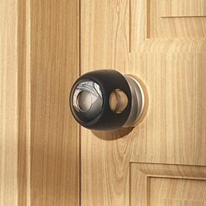 EUDEMON 4 Pack Updated Door Knob Cover Baby Safety Door Lock Childproof Safety Cover Door Handle Cover for Kids Safety (Claer-Balck)