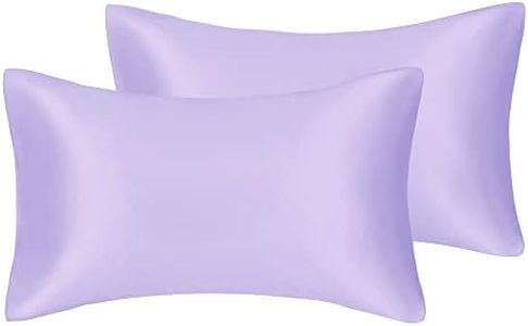 Silky Satin Pillow Case for Hair & Facial Skin to prevent wrinkles Hidden Zipper (Lavender, Standard(50x75cm) 2 Pk)