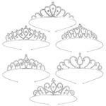 6Pcs Girls Princess Crystal Tiara Crown Silver Crystal Tiara Princess Rhinestone Crown Bridal Wedding Crown Headband Hair Accessories Crystal Tiara Princess Crown for Dance Performance Birthday Party