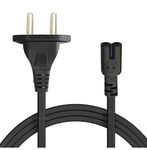 ONCRO® 2 pin Power Cable for Home, Fig 8 AC Power Supply Cable Cord, Plug for Laptop, PS4, PC Monitors, Smart TV Monitor, Printer, Computer, Camera, Tape Recorder, Kettle, Digital Piano