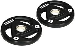 SPORTNOW 2 x 10kg Olympic Weight Plates, Tri-Grip Rubber Coated Barbell Weights Set w/ 5cm Holes, for Home, Gym, Lifting and Strength Training