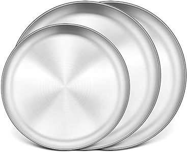 Pizza Pans Set of 3(12’’& 2x13.5’’), P&P CHEF Stainless Steel Baking Pizza Pan Tray, Round Pizza Plate For Pie Cookie Pizza Cake, Healthy & Heavy Duty, Rust Free & Dishwasher Safe